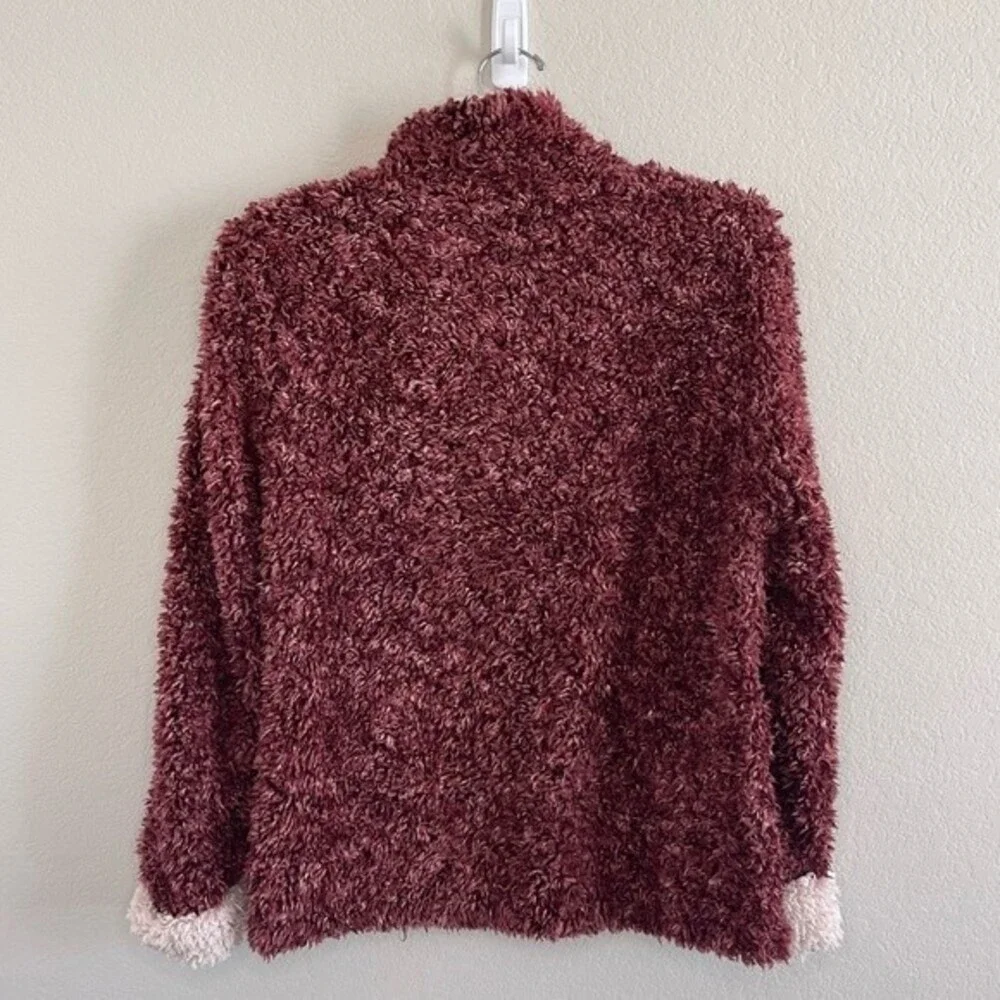 Weatherproof Vintage 3/4 Zip Sherpa Pullover Maroon Small Womens Jacket Sweater - Picture 3 of 7